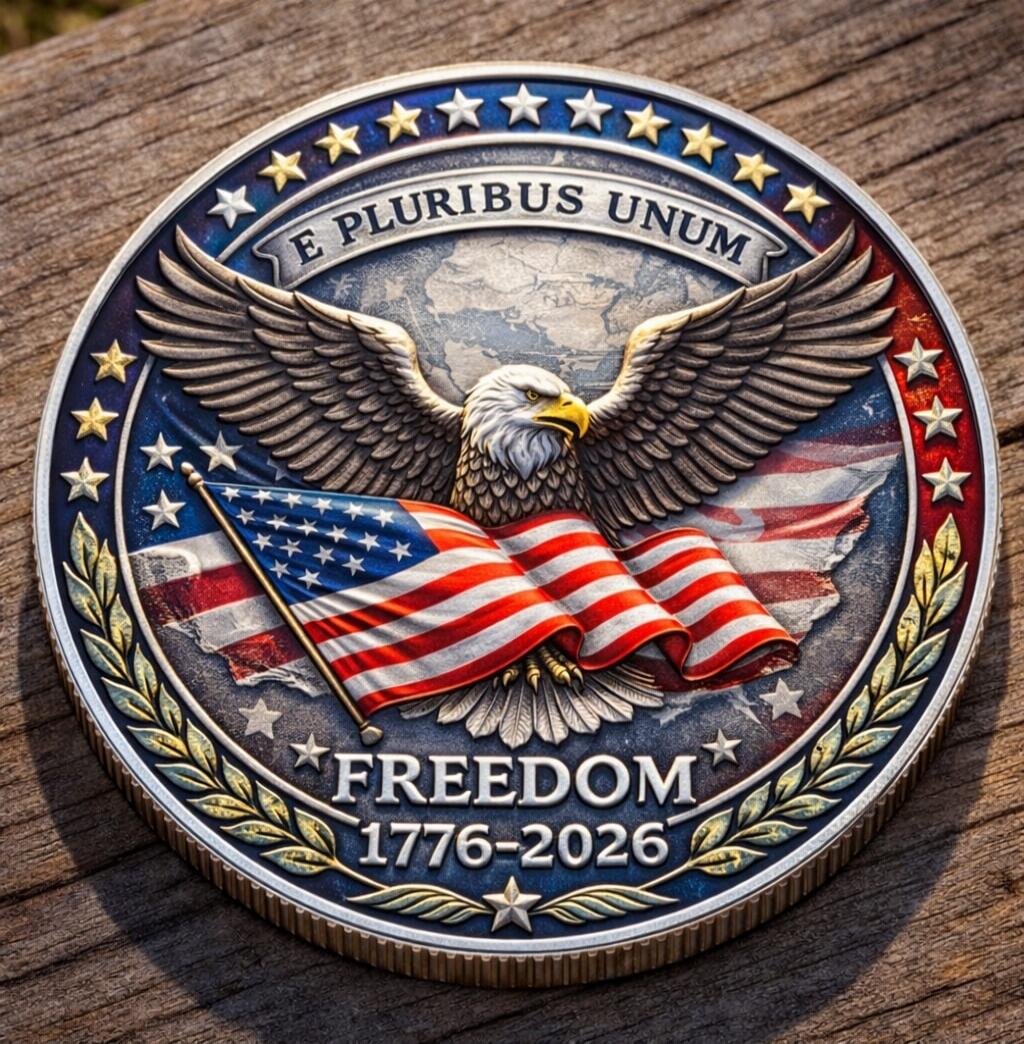 E PLURIBUS UNUM FREEDOM 1776-2026