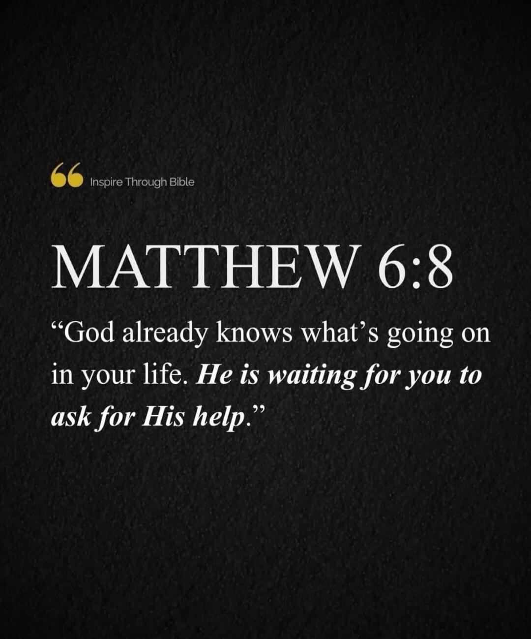 Inspire Through Bible MATTHEW 6:8 