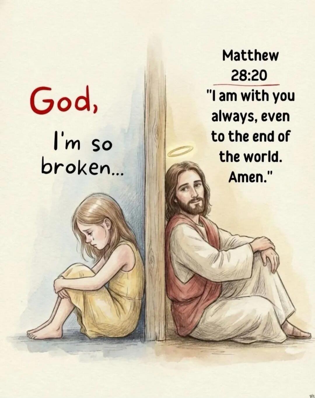 God, I'm so broken... Matthew 28:20 