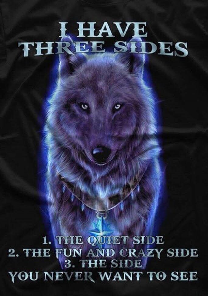 I HAVE THREE SIDES 1. THE QUIET SIDE 2. THE FUN AND CRAZY SIDE 3. THE SIDE YOU NEVER WANT TO SEE