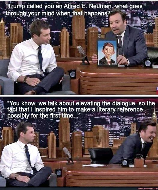 Trup called you an Alfred Nelitnan whatgoes rougt_your mmd wheruhat happenw L You know we talk about elevating the dialogue so the fat that inspired him to makea literary reference possibly for the fi 3