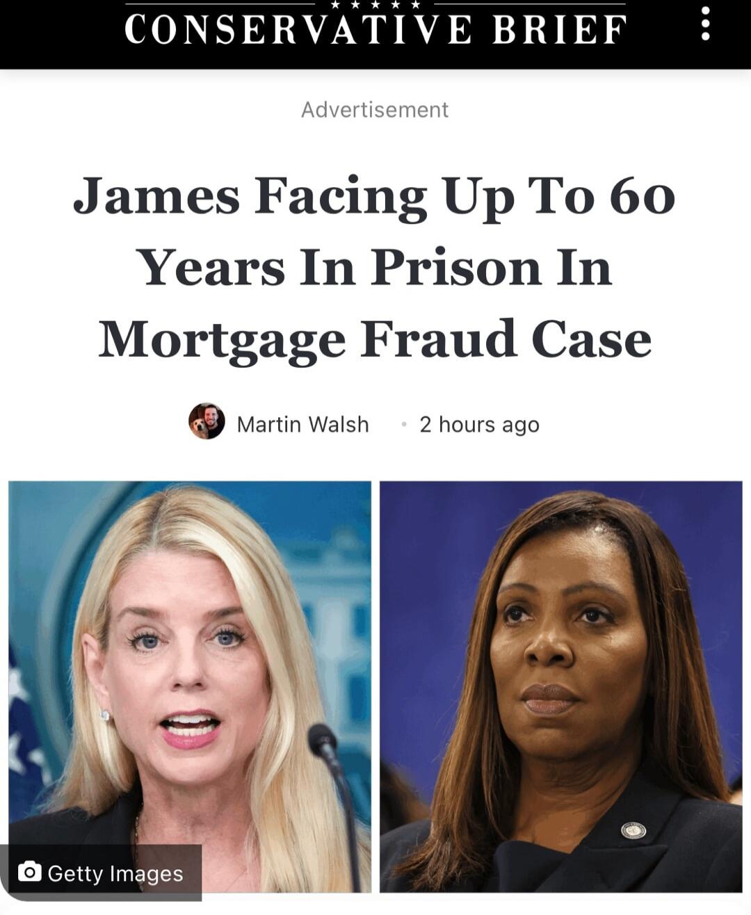 Advertisement
James Facing Up To 60 Years In Prison In Mortgage Fraud Case