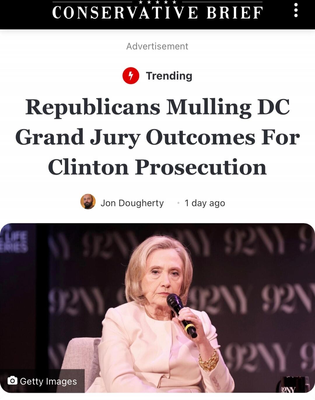 Republicans Mulling DC Grand Jury Outcomes For Clinton Prosecution
