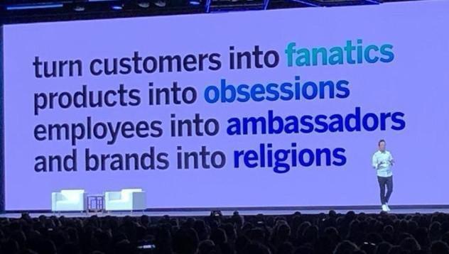 turn customers into products into 5sions employees into ambassad and brands into religions e