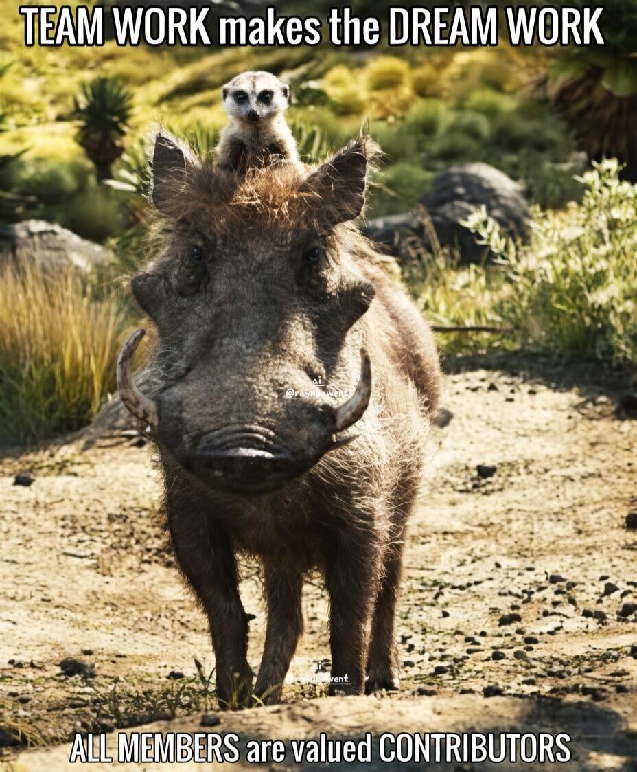 TEAM WORK makes the DREAM WORK ALL MEMBERS are valued CONTRIBUTORS