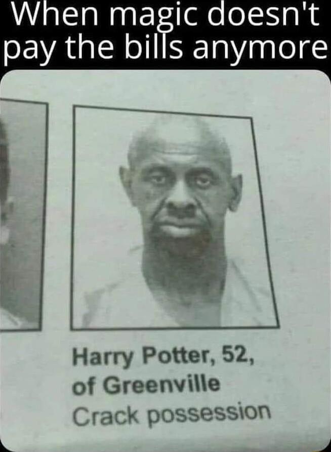 When magic doesnt pay the bills anymore Harry Potter 52 of Greenville Crack possession