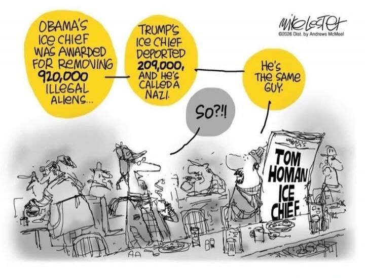 OBAMA'S ICE CHIEF WAS AWARDED FOR REMOVING 92,000 ILLEGAL ALIENS... TRUMP'S ICE CHIEF DEPORTED 200,000 AND HE'S CALLED A NAZI. So?! He's the same guy. TOM HOMAN ICE CHIEF