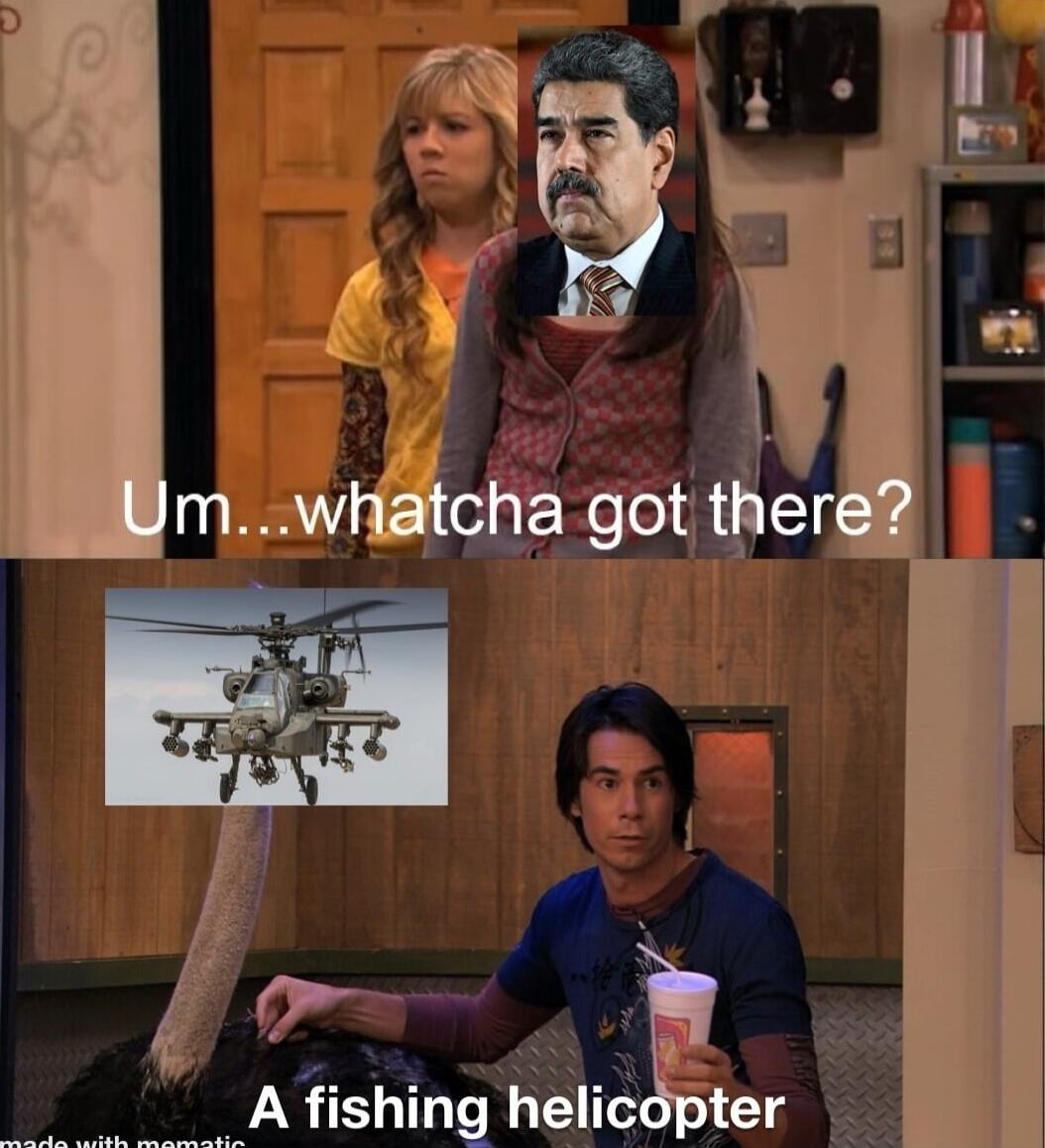 Um... whatcha got there?
A fishing helicopter