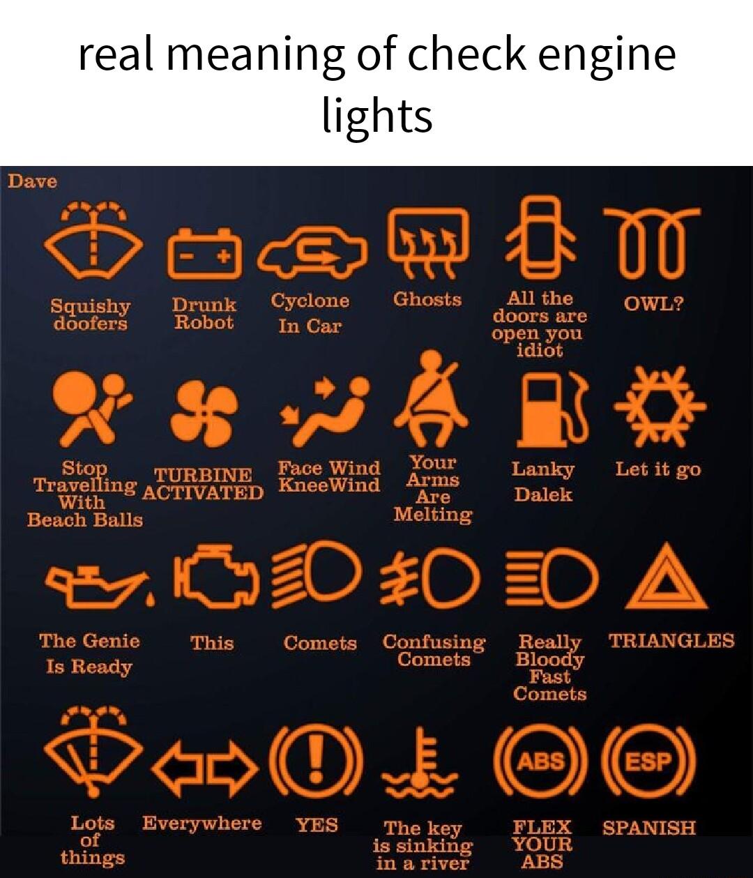 real meaning of check engine lights