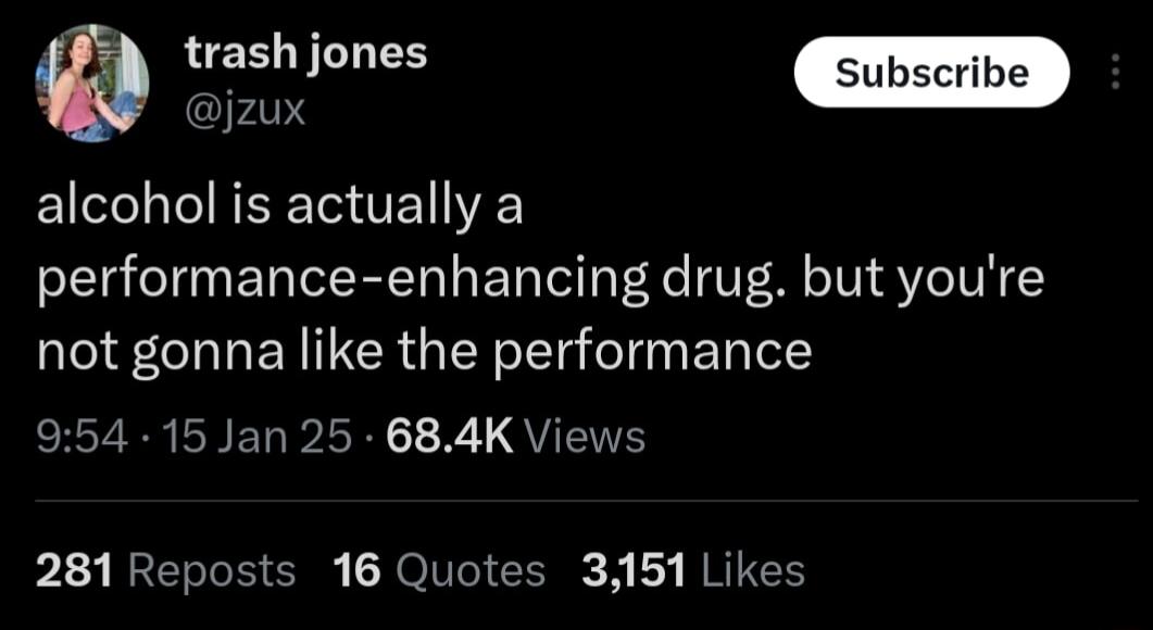 trash jones Ell RS TR Y performance enhancing drug but youre not gonna like the performance 954 15 Jan 25 684K Views 223 RRETaTol Sy JOIUTGT 0 A NBC HY