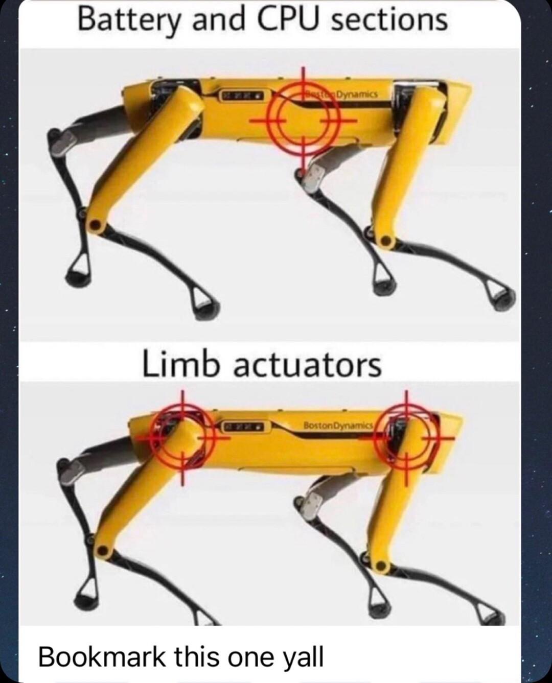 Battery and CPU sections Limb actuators NN Bookmark this one yall