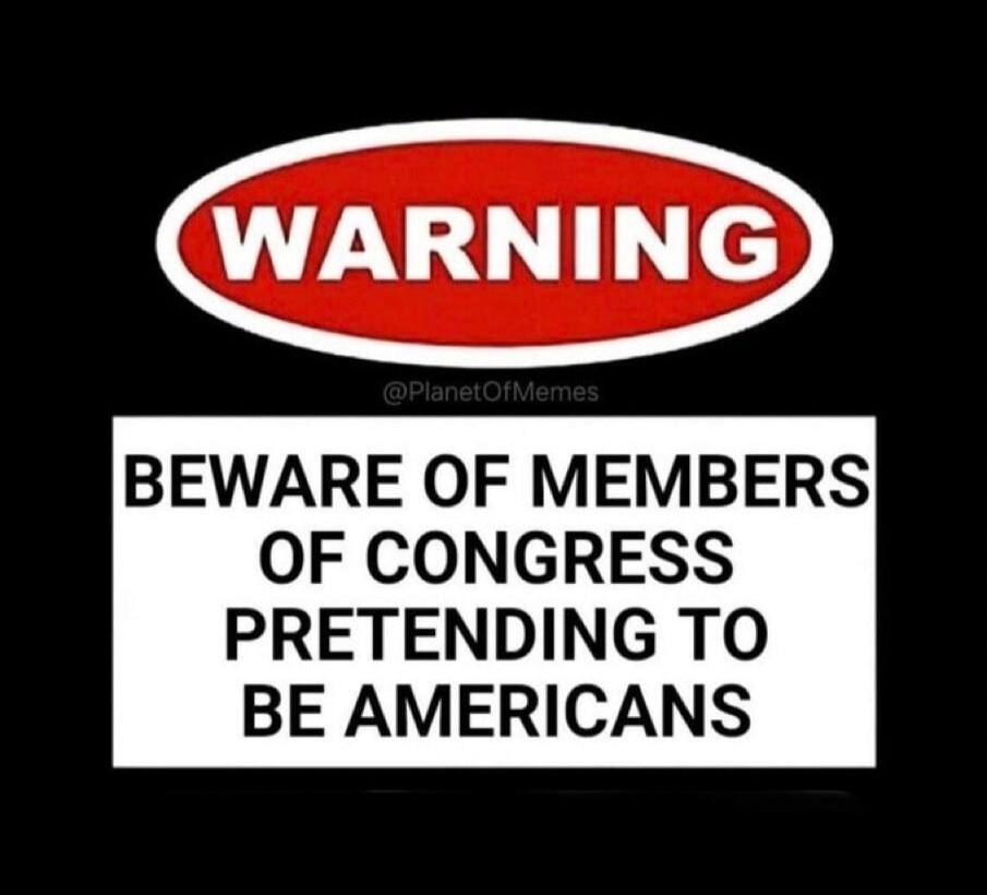 WARNING @PlanetOfMemes BEWARE OF MEMBERS OF CONGRESS PRETENDING TO BE AMERICANS