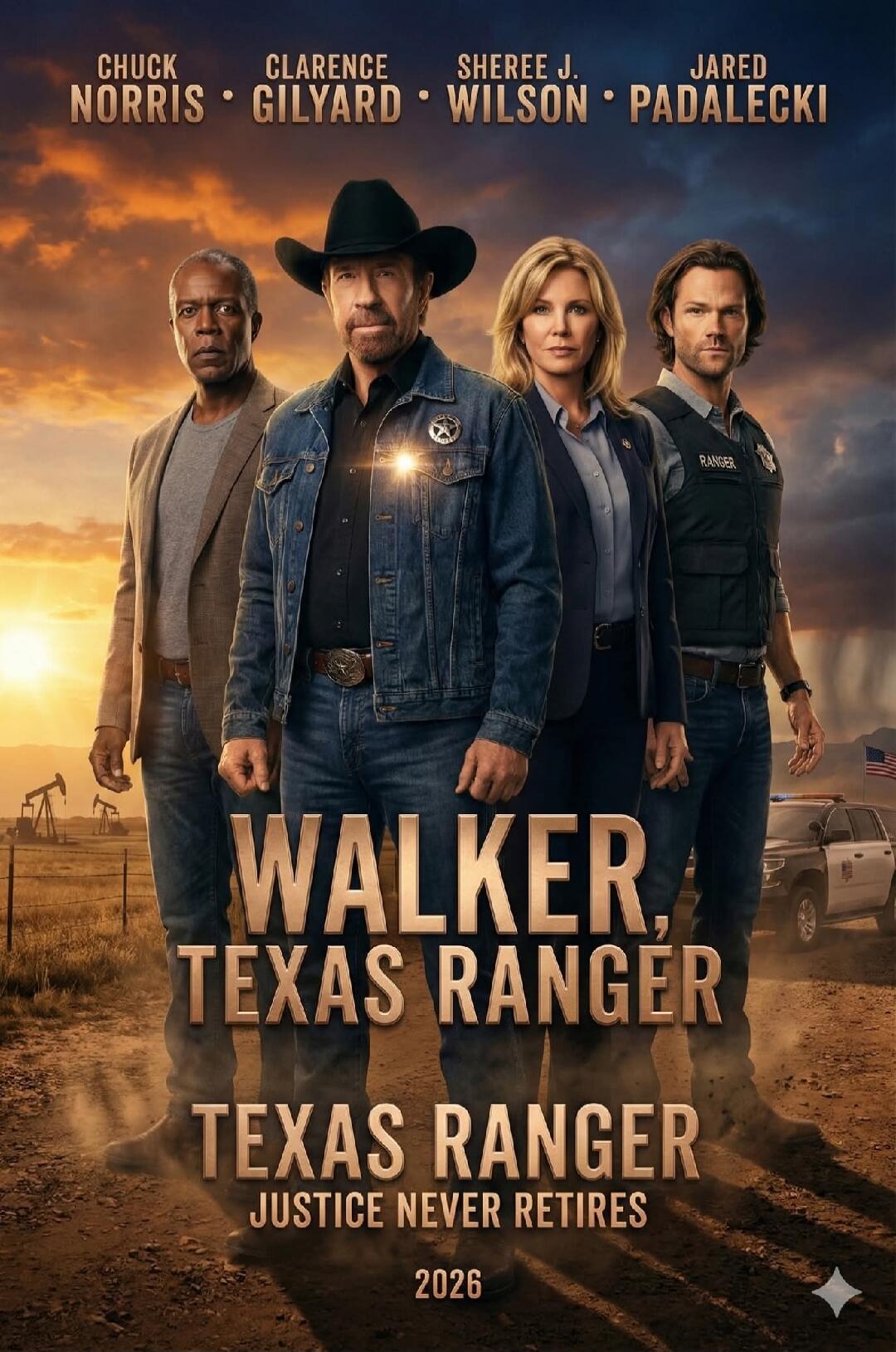 CHUCK NORRIS • CLARENCE GILYARD • SHEREE J. WILSON • JARED PADALECKI
WALKER, TEXAS RANGER
TEXAS RANGER
JUSTICE NEVER RETIRES
2026