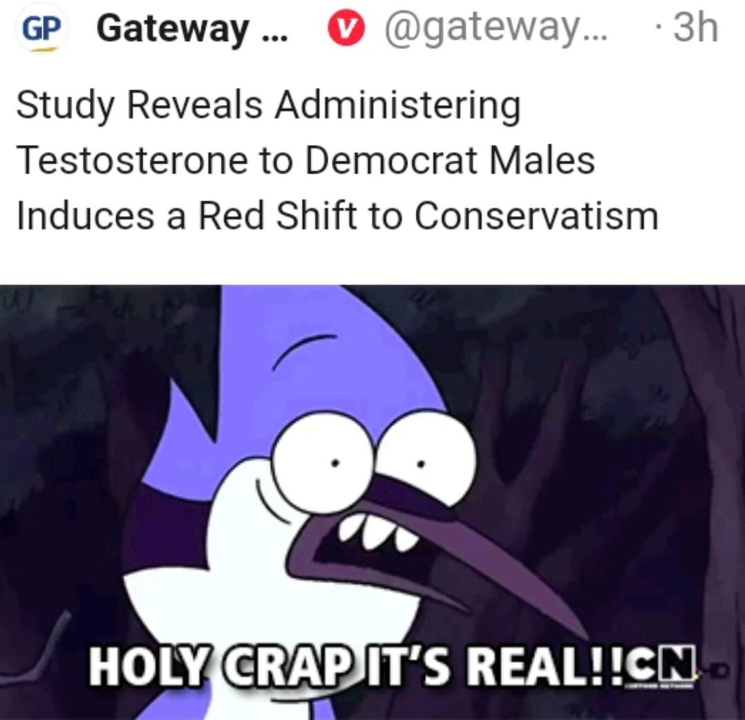 GP Gateway gateway 3h Study Reveals Administering Testosterone to Democrat Males Induces a Red Shift to Conservatism