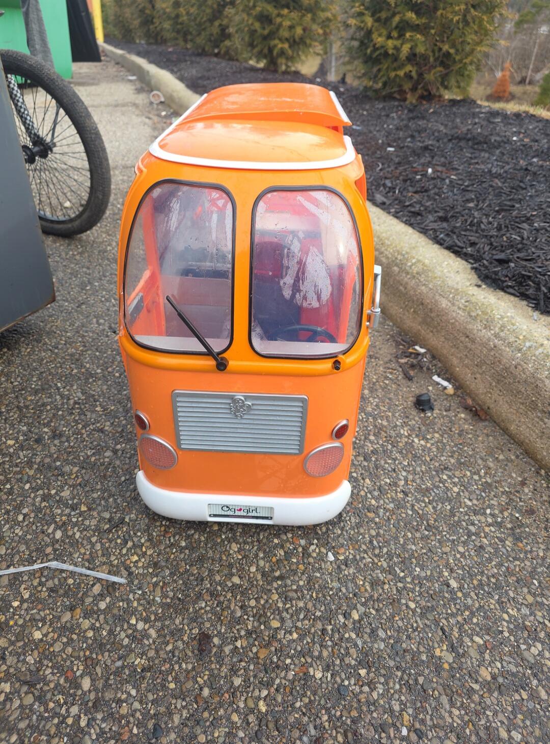 orange vintage toy car