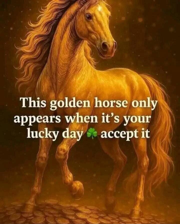 This golden horse only appears when it's your lucky day 🍀 accept it