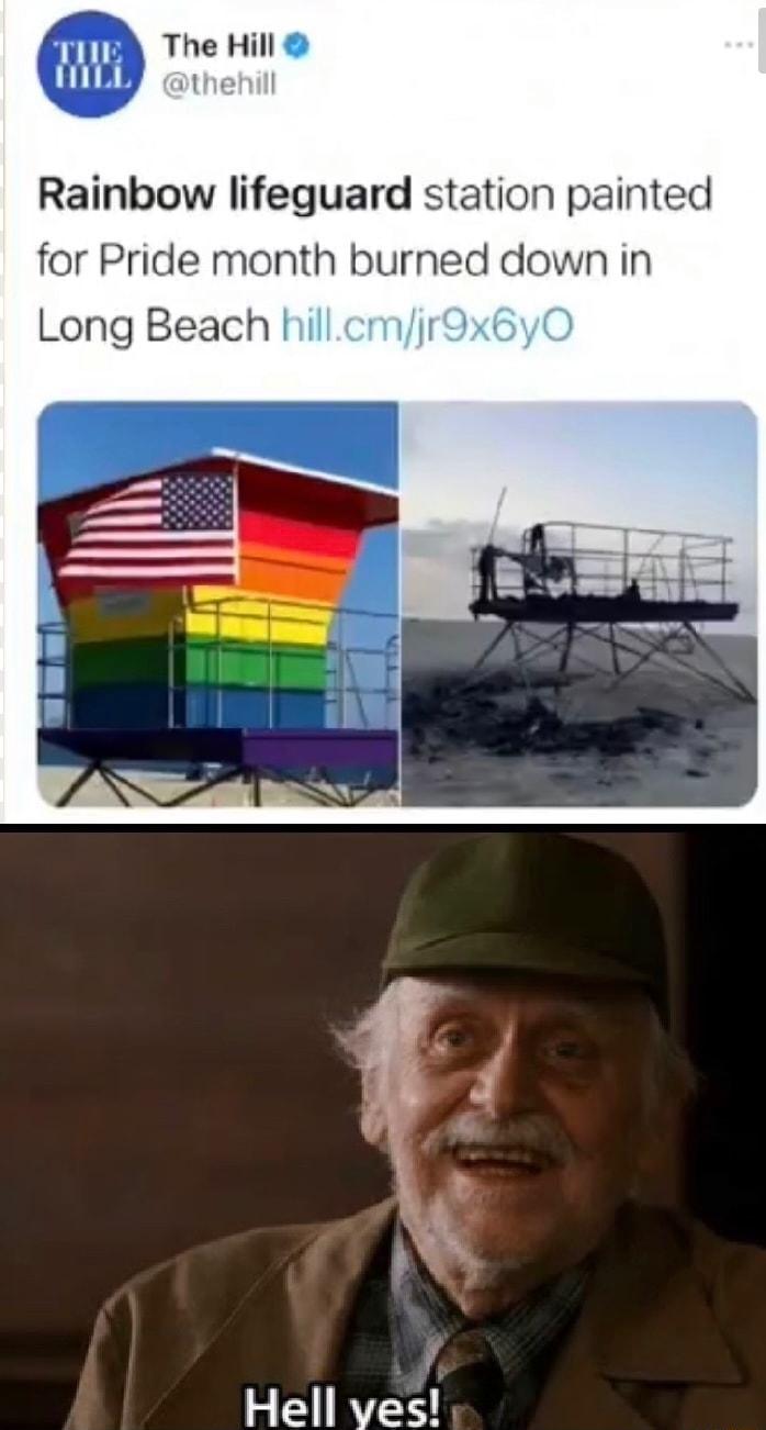 Rainbow lifeguard station painted for Pride month burned down in Long Beach