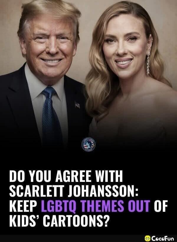 DO YOU AGREE WITH SCARLETT JOHANSSON: KEEP LGBTQ THEMES OUT OF KIDS' CARTOONS?