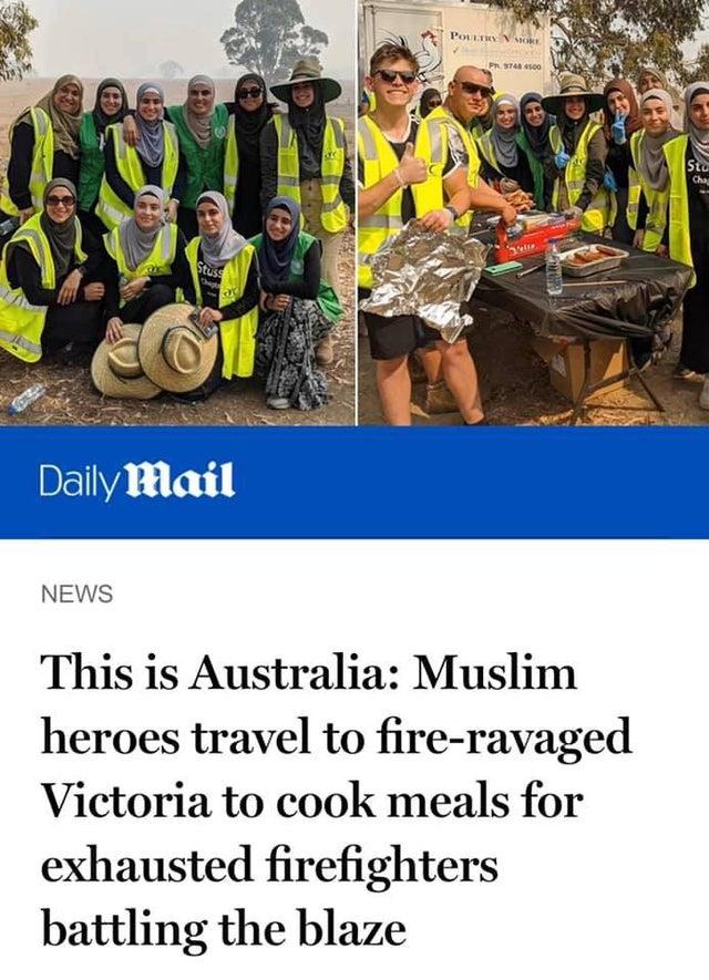 NEWS This is Australia Muslim heroes travel to fire ravaged Victoria to cook meals for exhausted firefighters battling the blaze