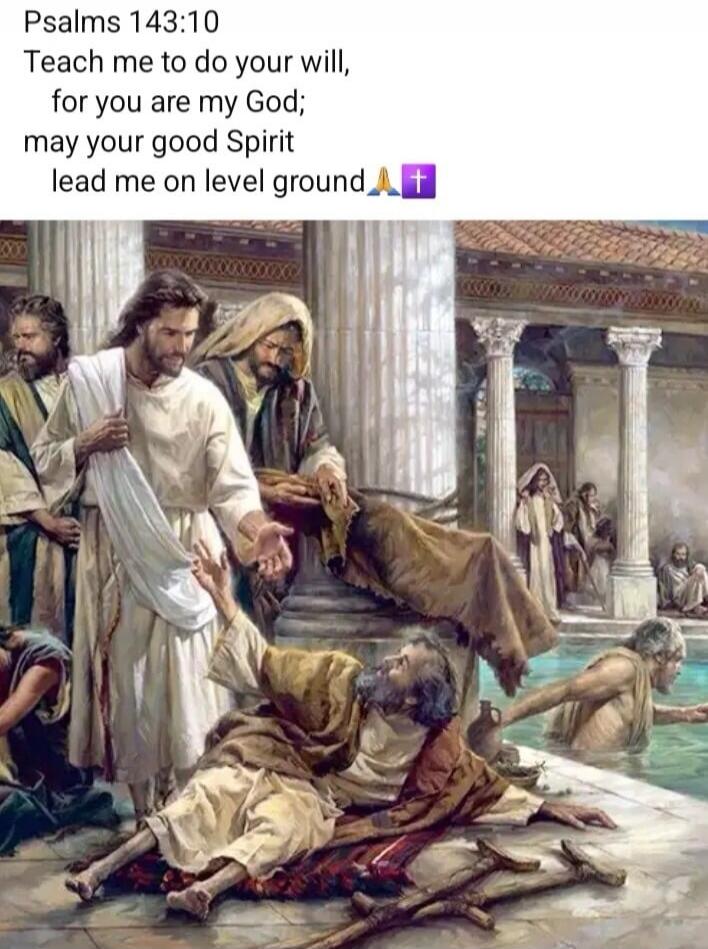 Psalms 143:10 Teach me to do your will, for you are my God; may your good Spirit lead me on level ground 🙏✝️