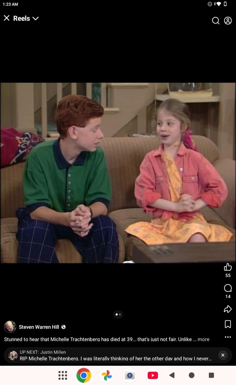 Stunned to hear that Michelle Trachtenberg has died at 39... that's just not fair. Unlike ... more RIP Michelle Trachtenberg. I was literally thinking of her the other day and how I never...