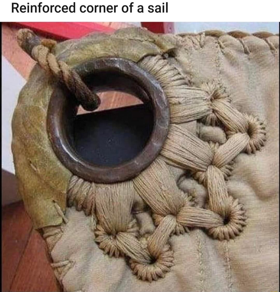 Reinforced corner of a sail