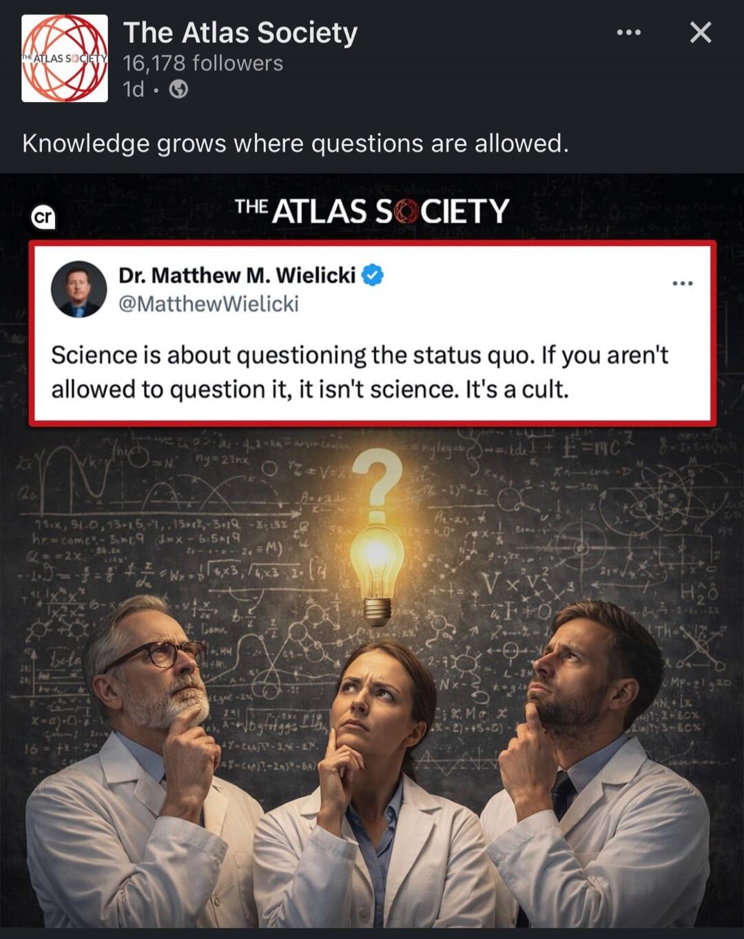 Knowledge grows where questions are allowed.

Dr. Matthew M. Wielicki @matthiewielicki: 