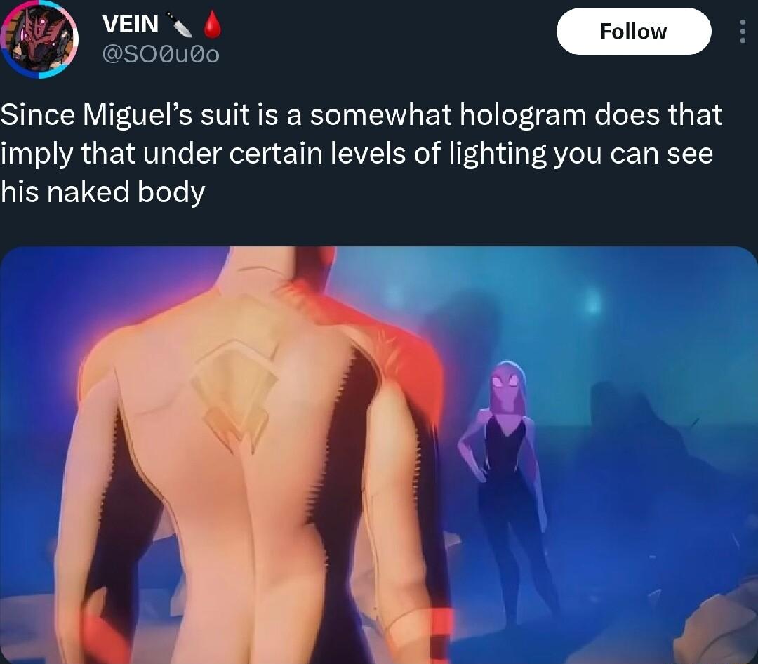 QiEn s STV T SRR EVL E T e R E imply that under certain levels of lighting you can see his naked body A