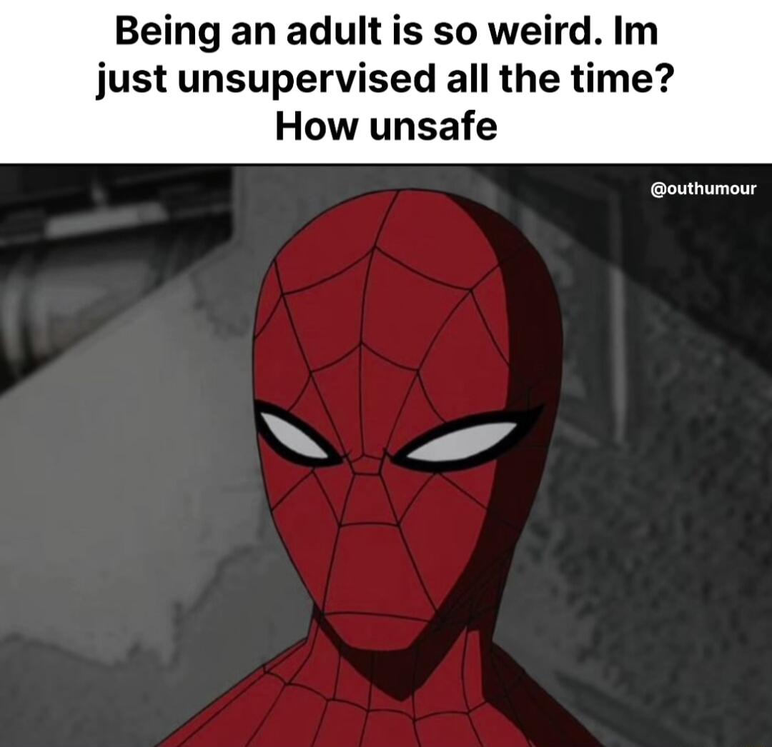 Being an adult is so weird Im just unsupervised all the time How unsafe outhumour