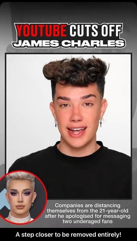 CUTS OFF JAMES CHARLES S Companies are distancing themselves from the 21 year old after he apologised for messaging two underaged fans X A step closer to be removed entirely