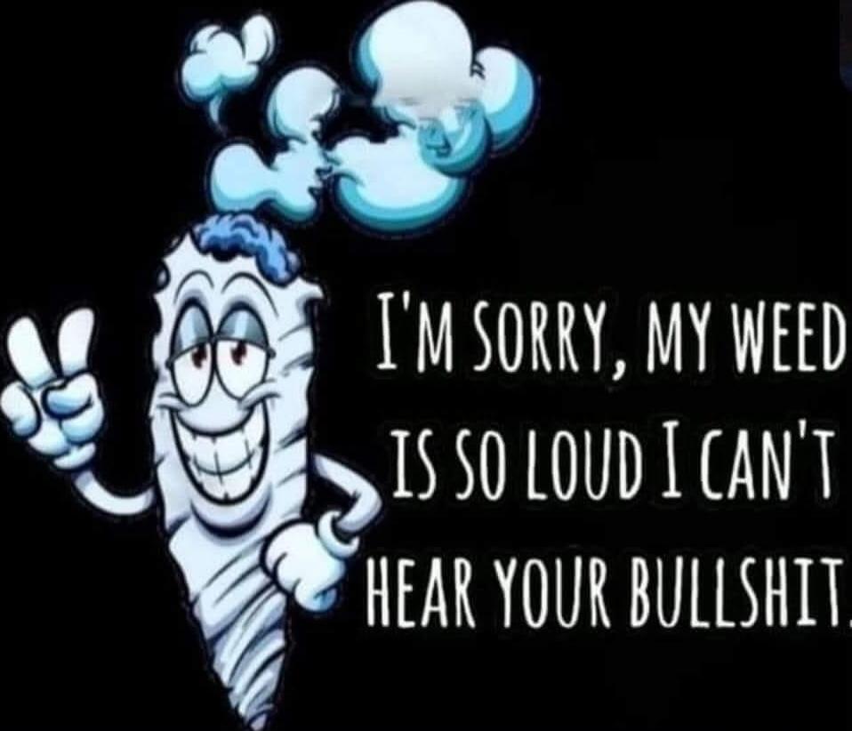 I'M SORRY, MY WEED IS SO LOUD I CAN'T HEAR YOUR BULLSHIT.