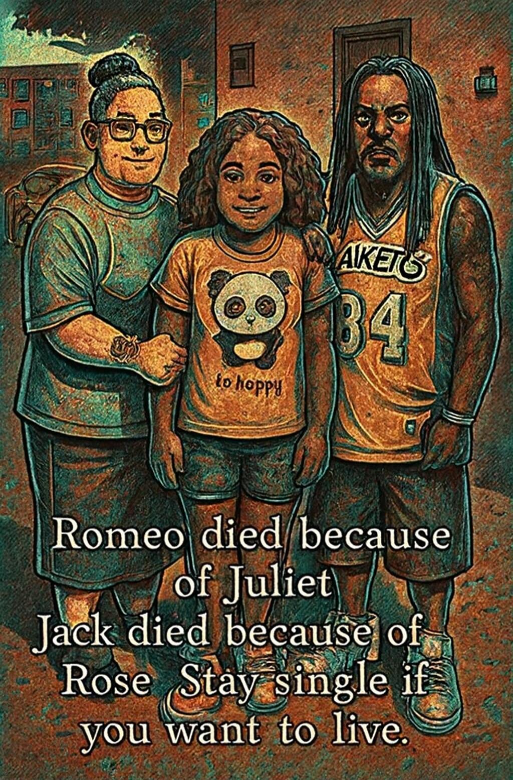 Romeo died because of Juliet Jack died because of Rose Stay single if you want to live.