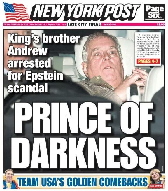 King's brother Andrew arrested for Epstein scandal PRINCE OF DARKNESS TEAM USA'S GOLDEN COMEBACKS