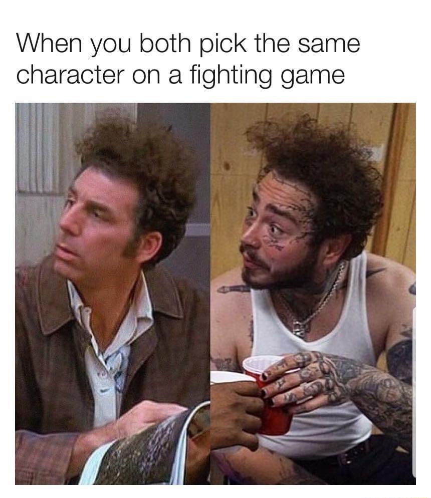 When you both pick the same character on a fighting game