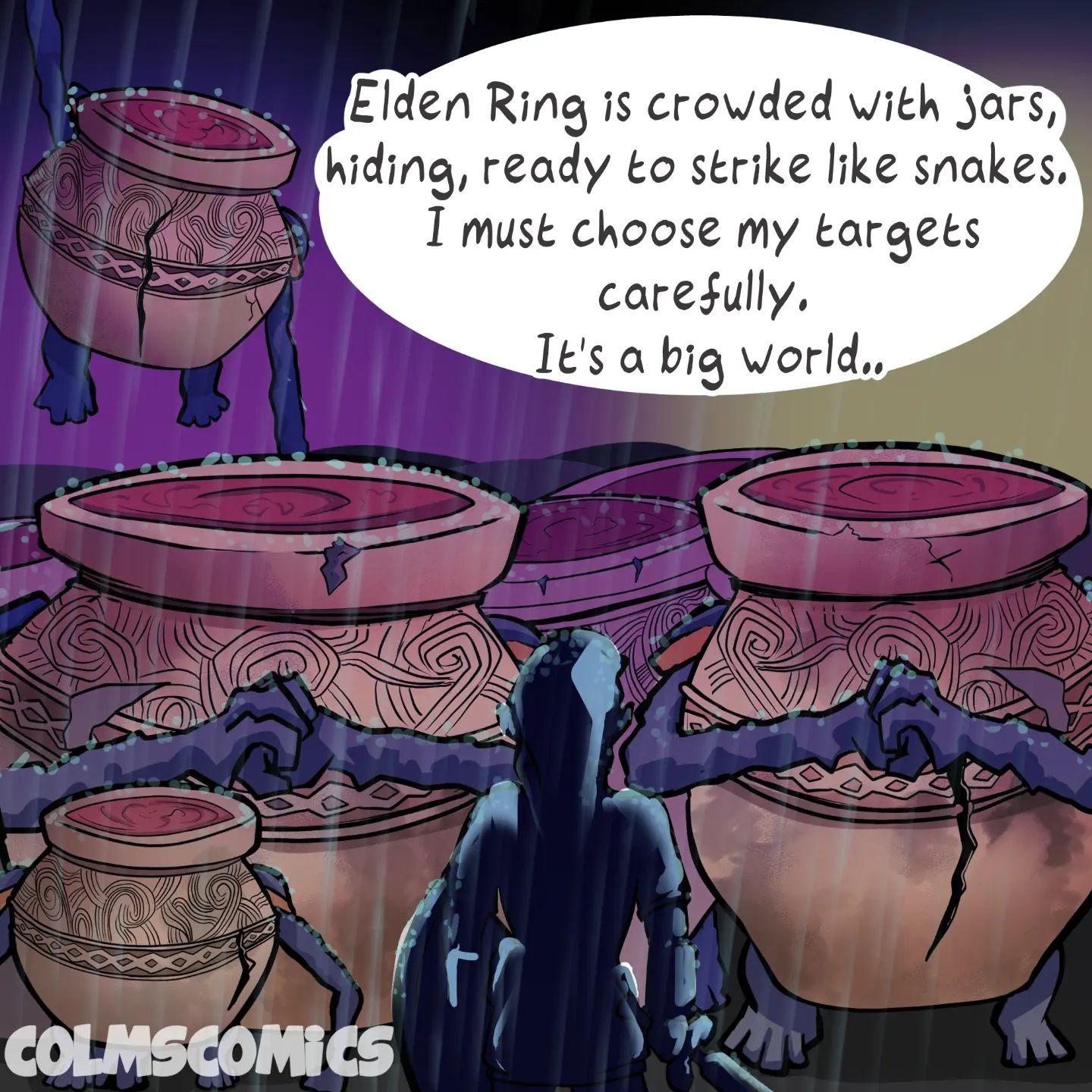 W den Ring is crowded with jars hiding ready to strike like snakes I must choose my targets carefully Its a big world