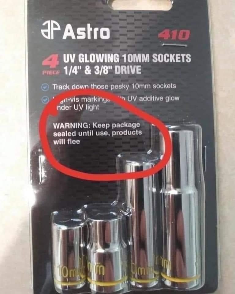 eSS JPAstro a1 UV GLOWING 10MM SOCKETS e 14 38 DRIVE Track down those pesky 10mm sockets goevis marking UV additive glow nder UV light WARNING Keep package sealed until use products will fiee