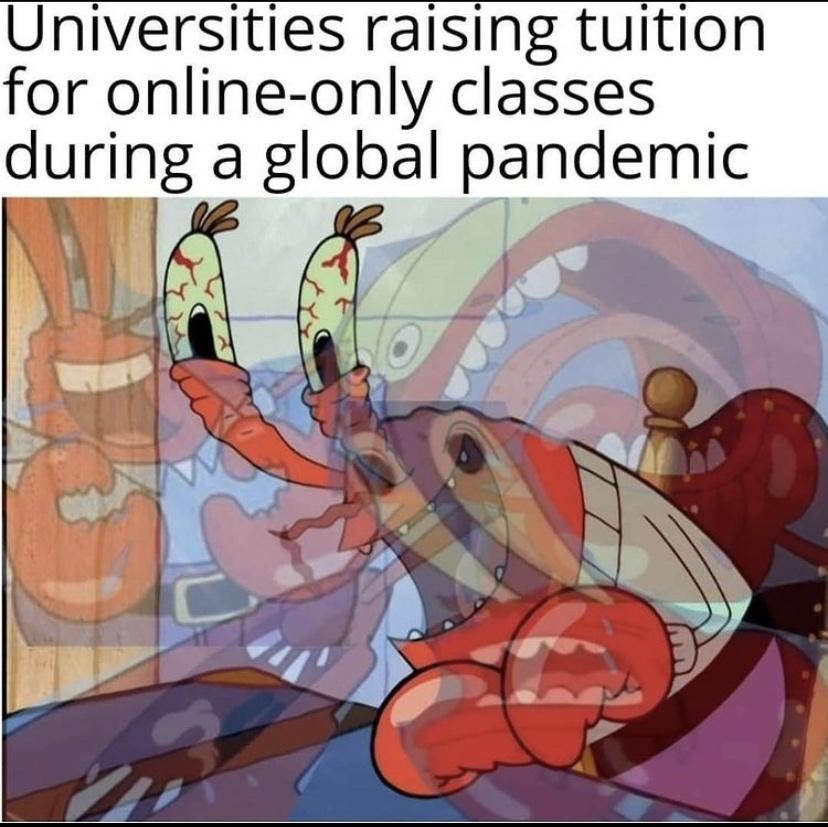 Universities raising tuition for online only classes during a global pandemic B 4 o e e A b
