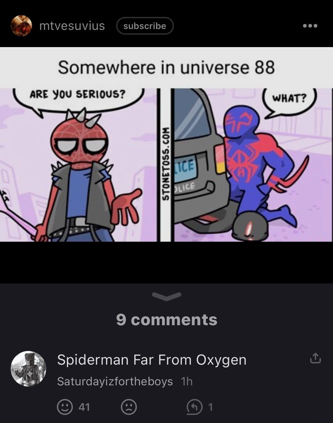 VT 9 comments Spiderman Far From Oxygen Saturdayizfortheboys 41