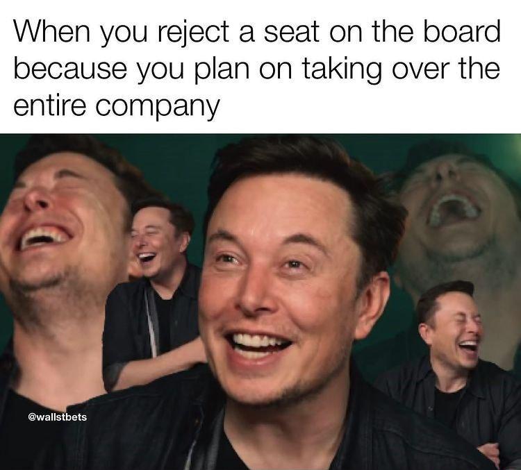 When you reject a seat on the board because you plan on taking over the entire company wallstbets