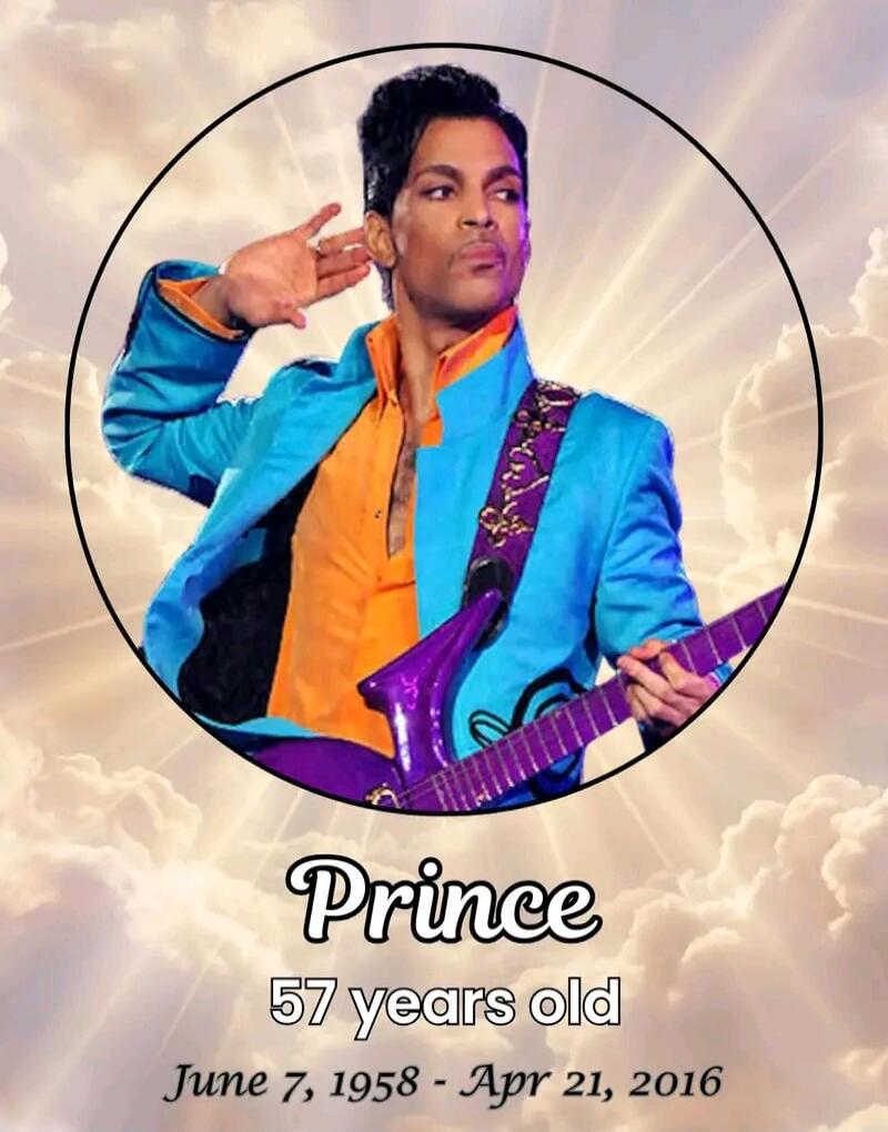 Prince 57 years old June 7, 1958 - Apr 21, 2016