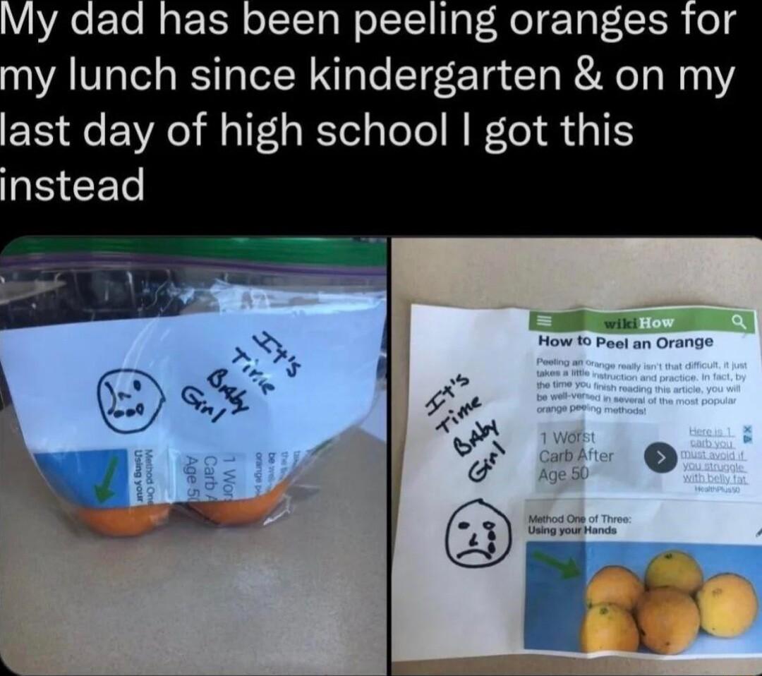 Re T B gt ISR o STt o T T PR el g2 Ta e1o o g y lunch since kindergarten on my ast day of high school got this