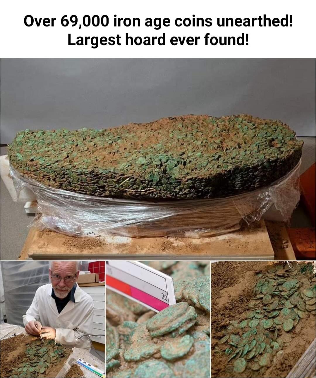 Over 69000 iron age coins unearthed Largest hoard ever found