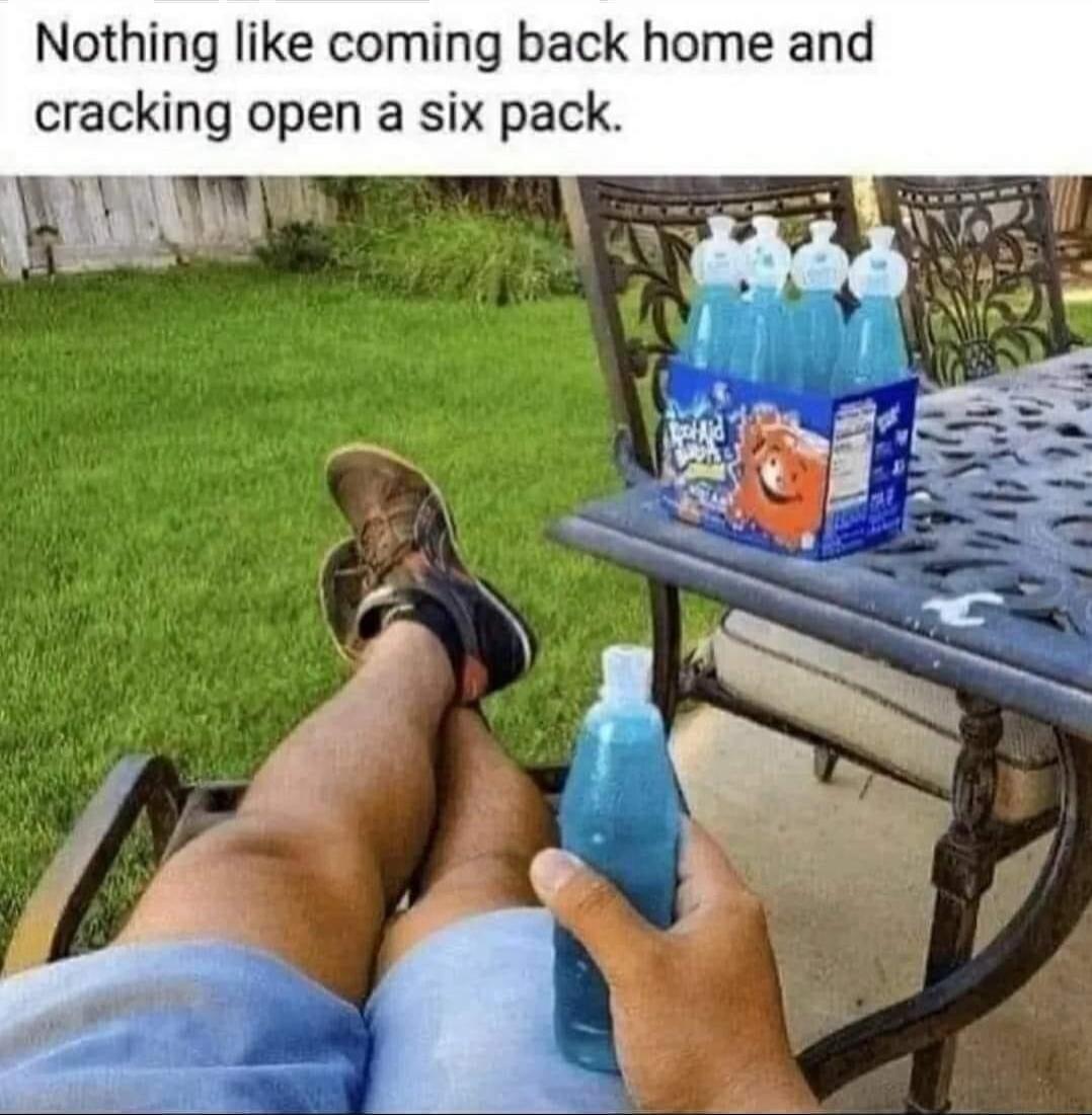 Nothing like coming back home and cracking open a six pack