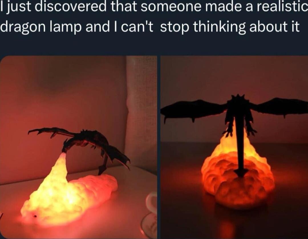 jJust discovered that someone made a realistic dragon lamp and cant stop thinking about it A