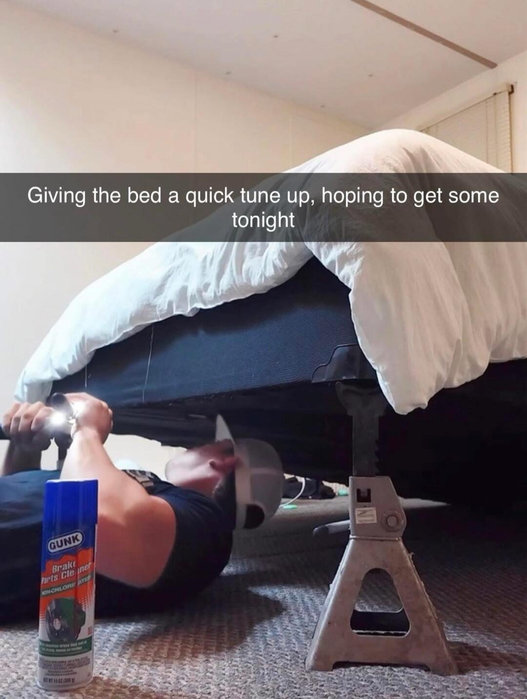 Giving the bed a quick tune up, hoping to get some tonight