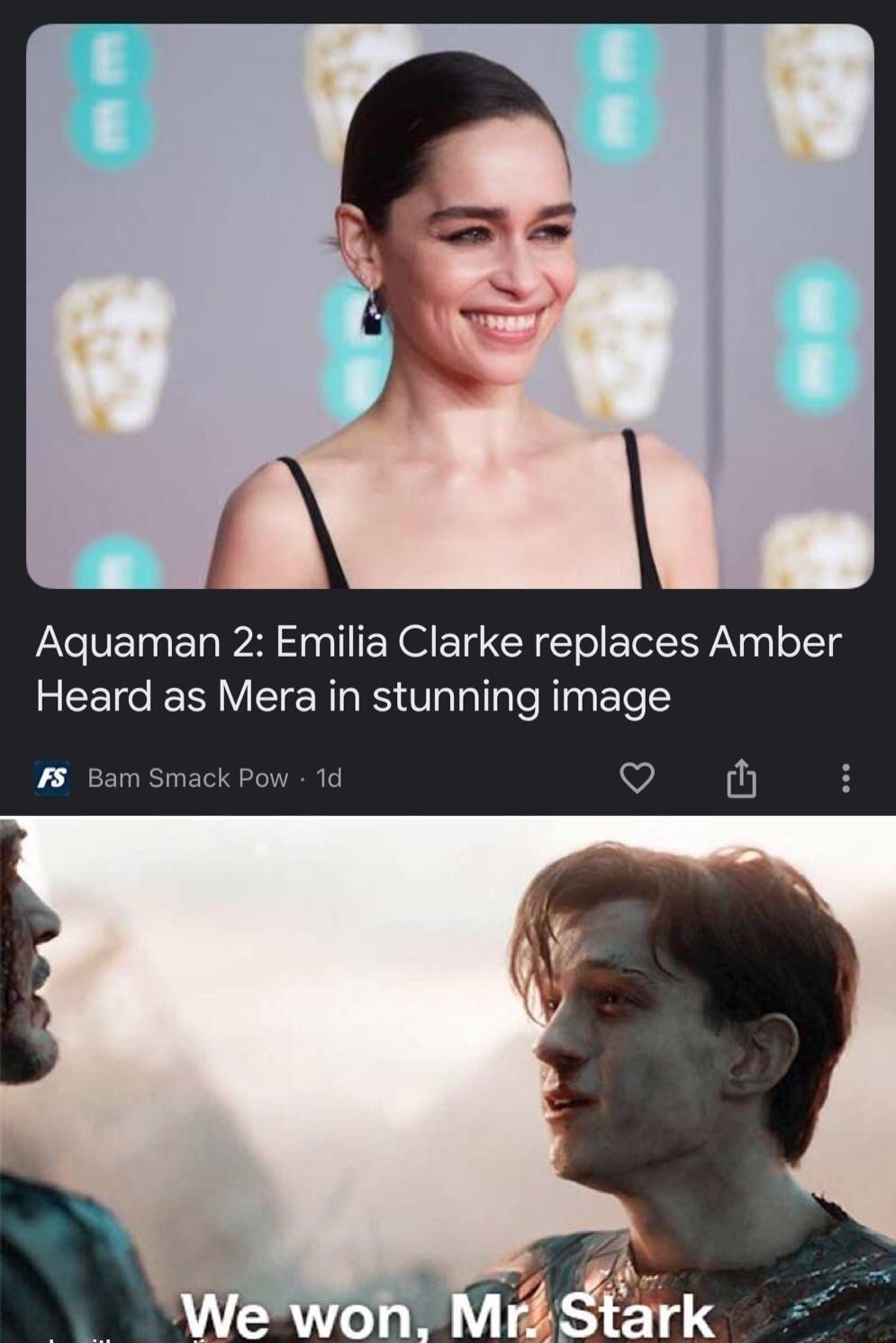 Aquaman 2 Emilia Clarke replaces Amber REEIC R R VlallgTe g ETe Y