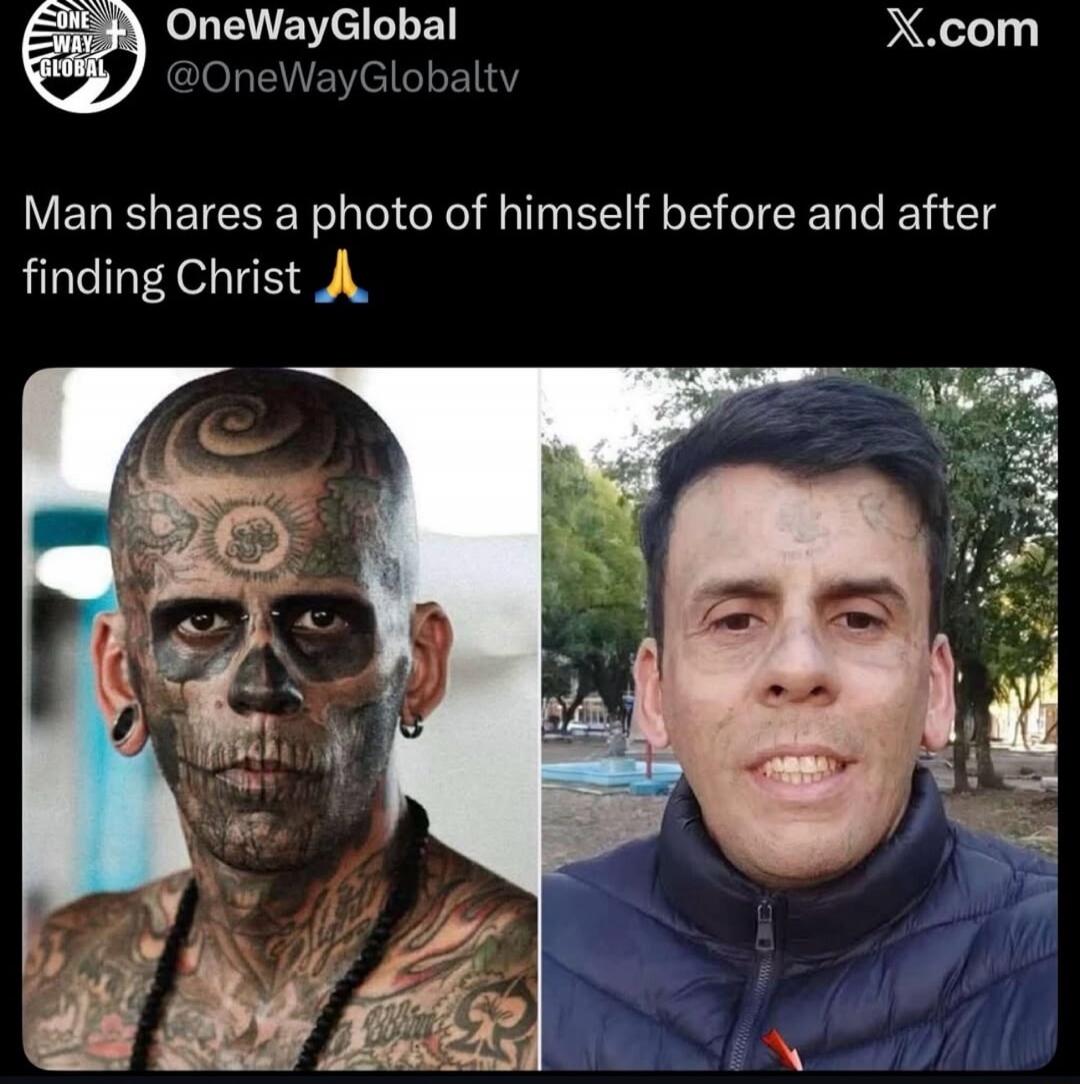 Man shares a photo of himself before and after finding Christ 🙏
