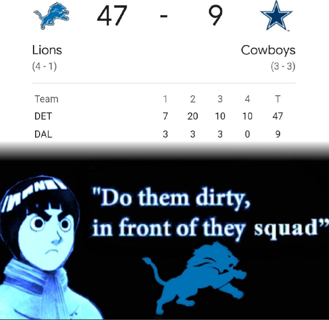 47 9 x Lions Cowboys