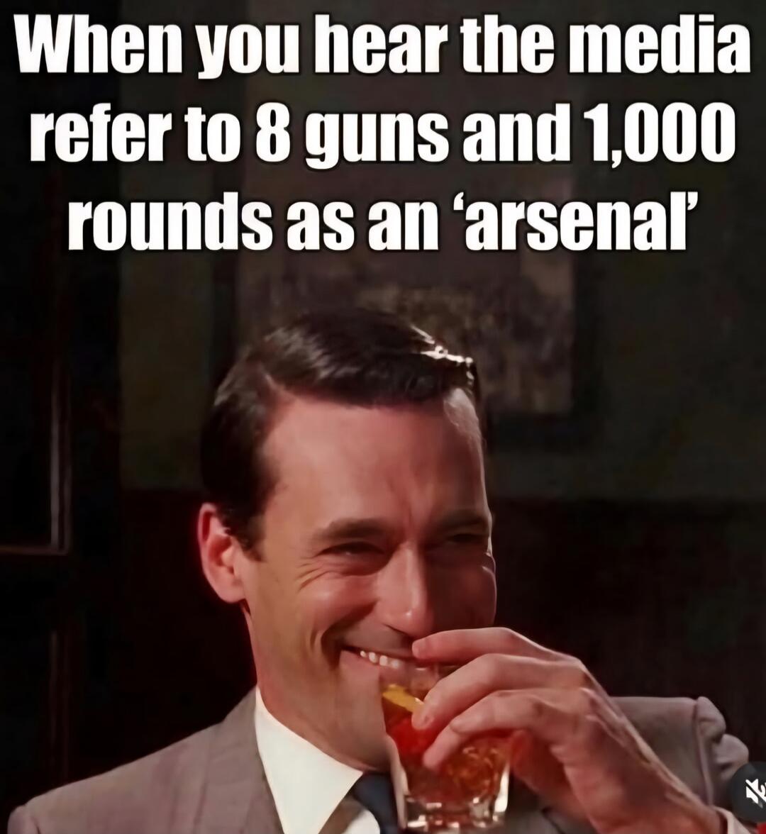 When you hear the media refer to 8 guns and 1,000 rounds as an 'arsenal'