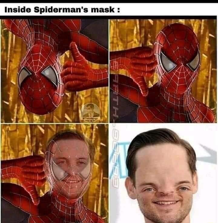 Inside Spidermans mask